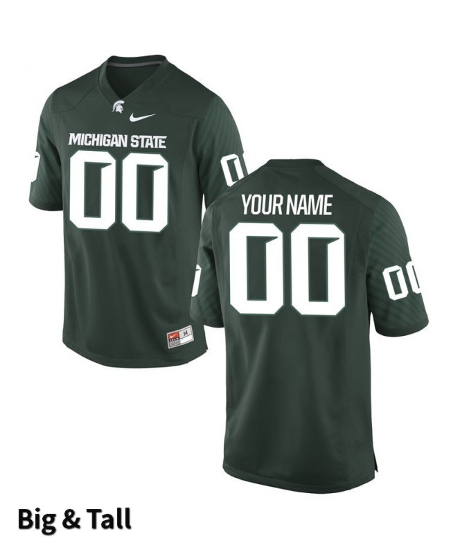 Men's Michigan State Spartans #00 Custom NCAA Nike Authentic Green Big & Tall College Stitched Football Jersey MV41Y41VH